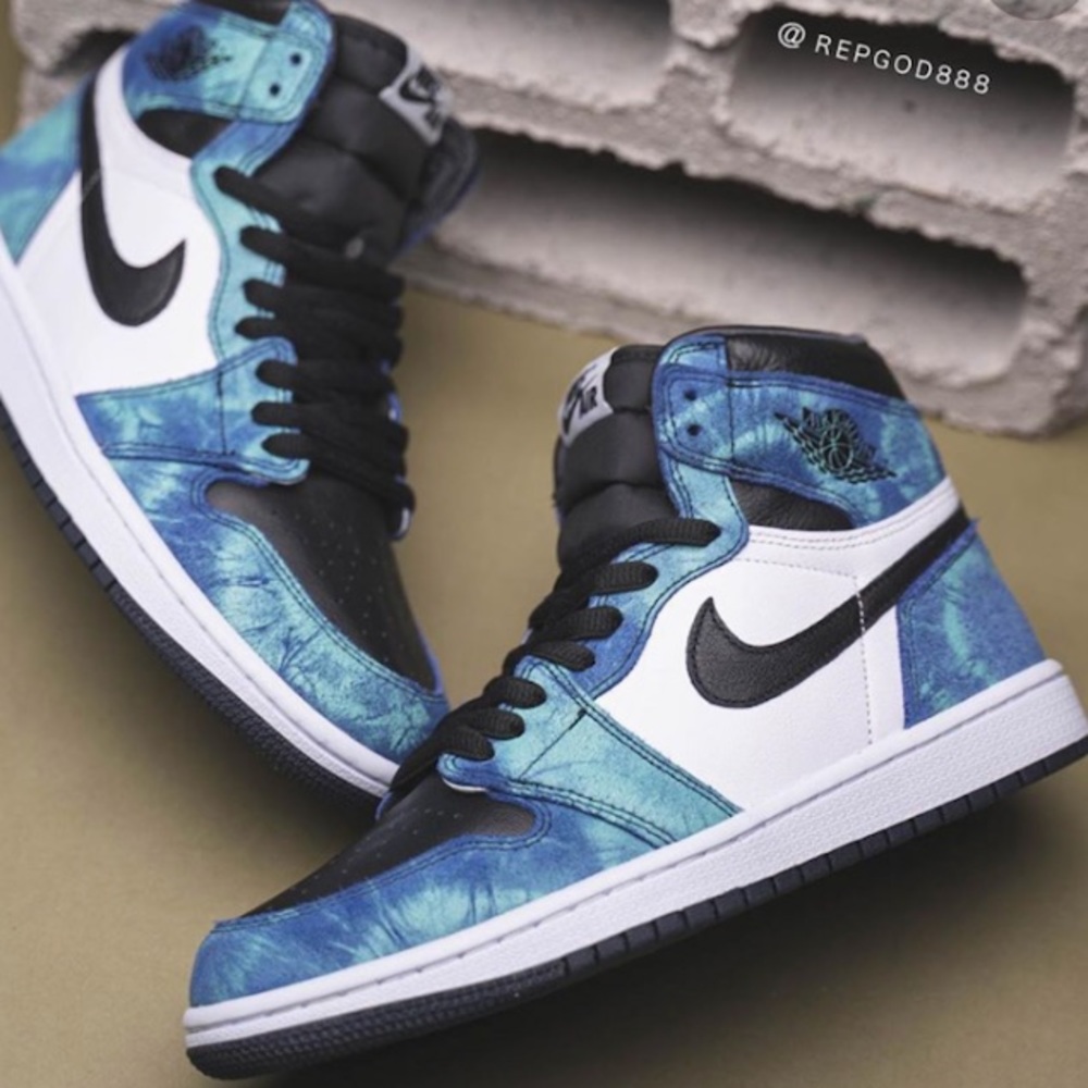 Woman’s tie dye Jordan 1s